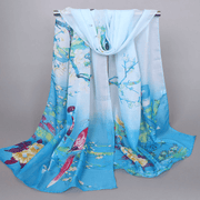 women's printed chiffon scarf, view 10 - MRSLM