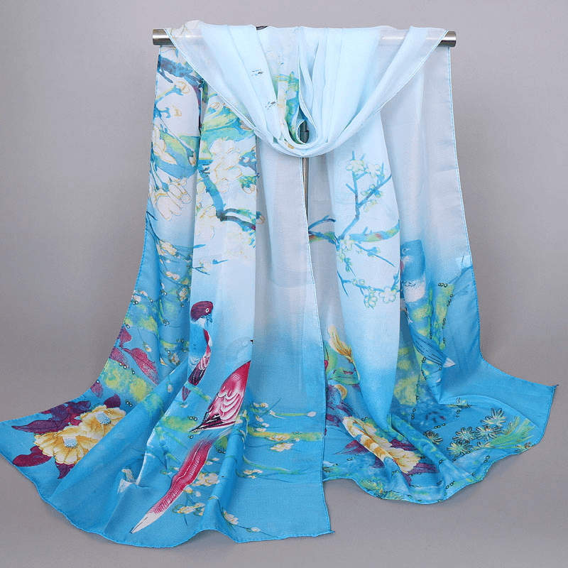 women's printed chiffon scarf, view 10 - MRSLM