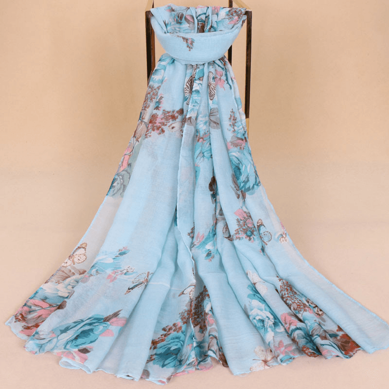 Bali yarn flower scarf, view 2 - MRSLM