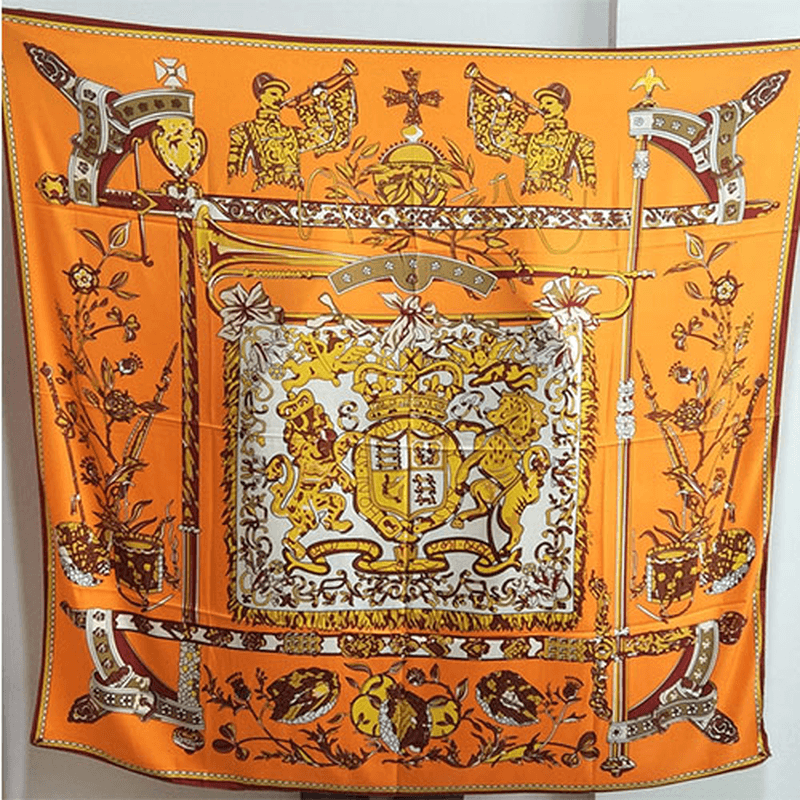 faux silk twill square scarf, view 5 - MRSLM