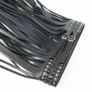 Black long fringe pin buckle belt, view 2 - MRSLM