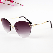 cat eye frameless sunglasses, view 2 - MRSLM