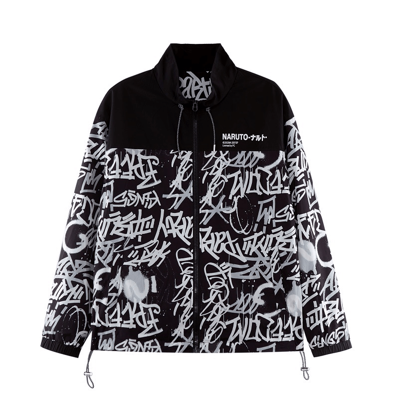 Men's summer graffiti baseball jacket, view 2 - MRSLM