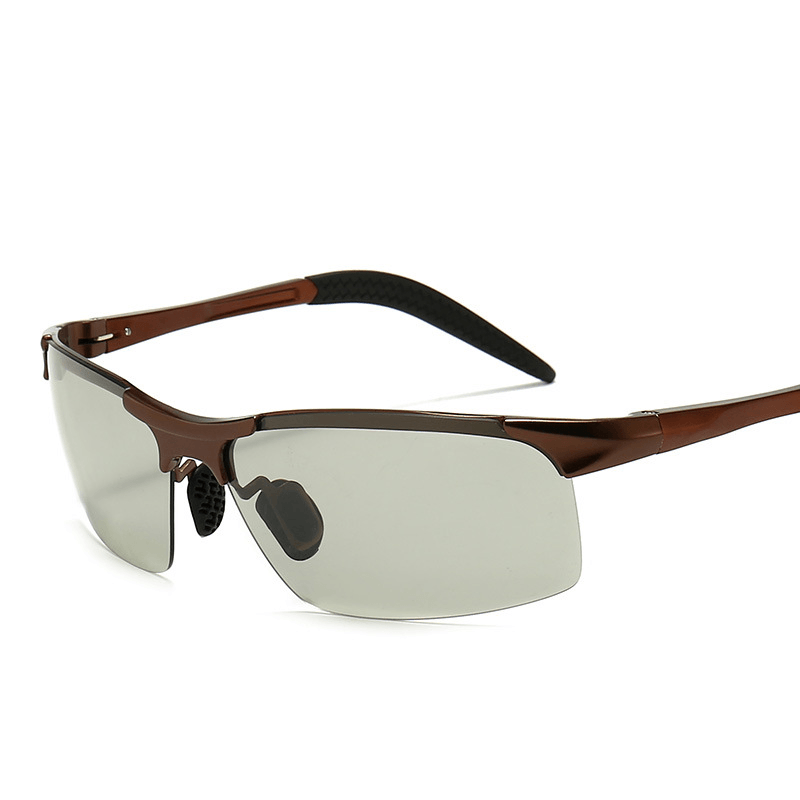 Polarized Color Changing Sunglasses Aluminum Magnesium Men's Riding and Driving Glasses