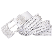 Women's cowhide rhinestone butterfly belt, view 2 - MRSLM