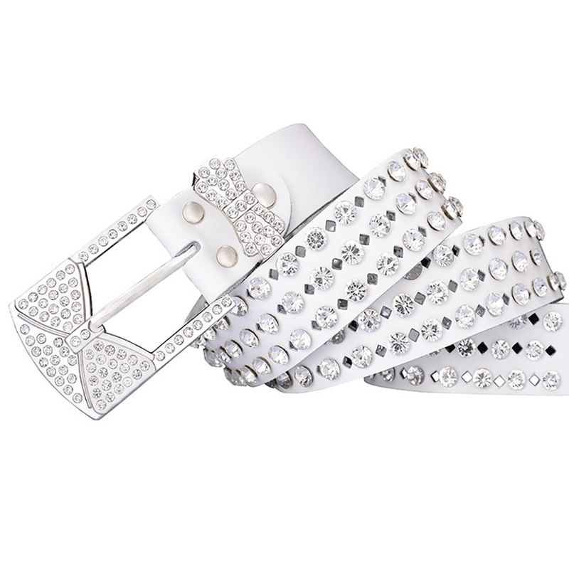 Women's cowhide rhinestone butterfly belt, view 2 - MRSLM
