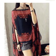 women's printed chiffon shawl, view 7 - MRSLM