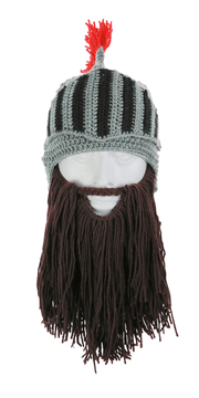 wool knight hat with mustache, view 2 - MRSLM