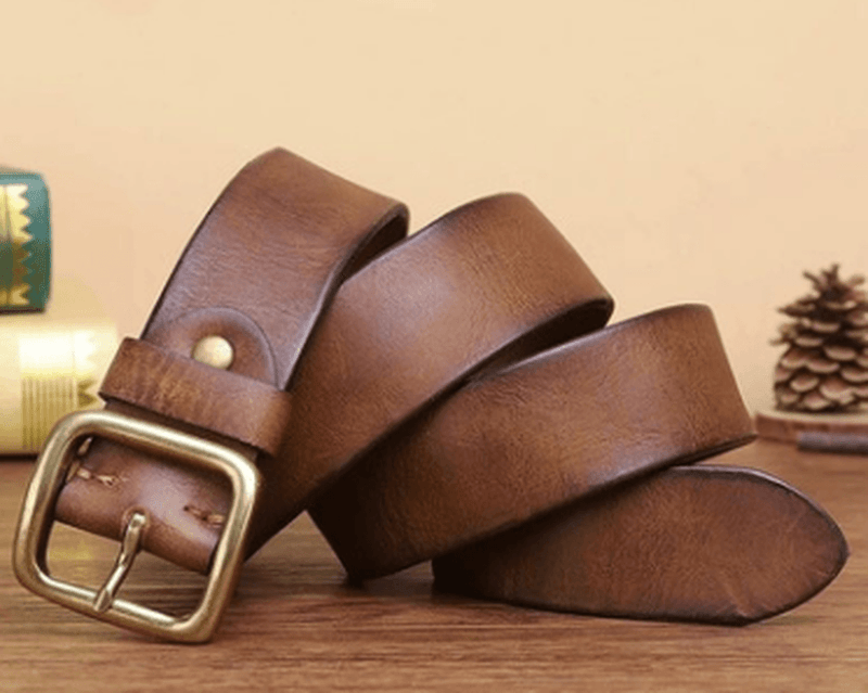 Men's cowhide leather belt, view 2 - MRSLM