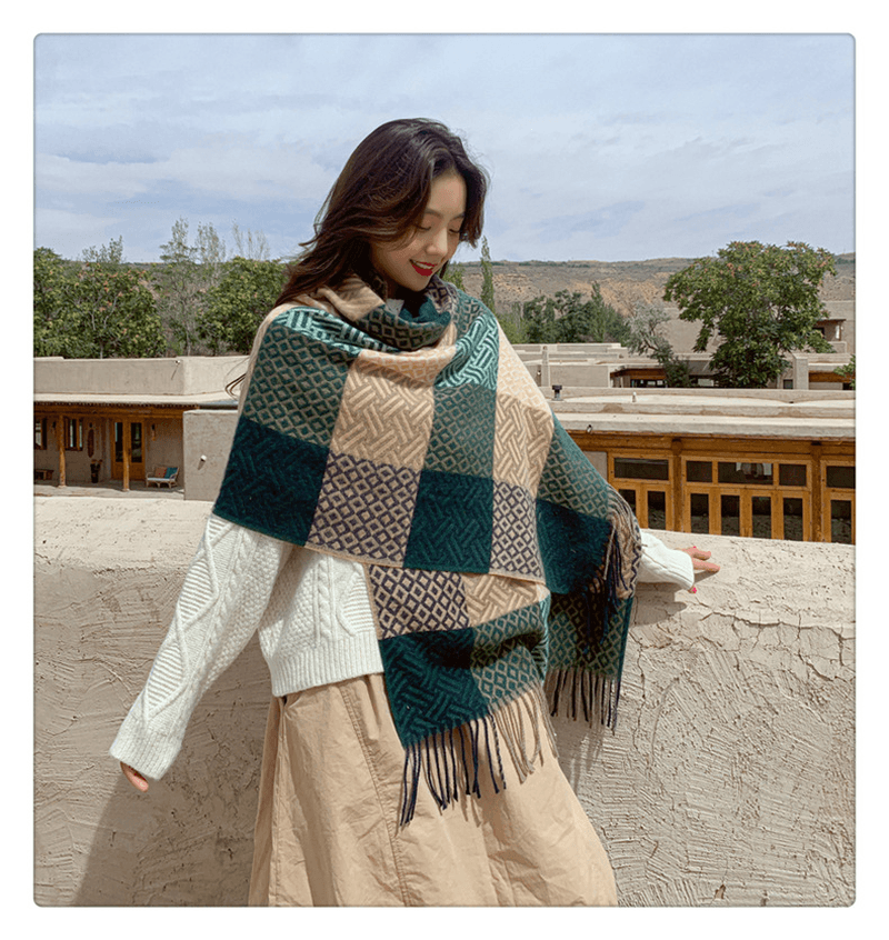 Women's warm imitation wool scarf, view 8 - MRSLM
