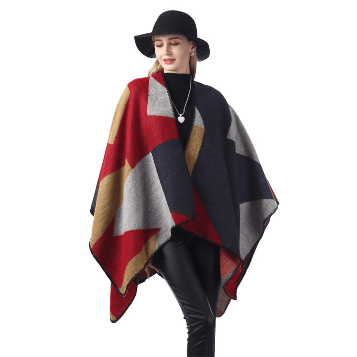 Fashion Street Warmth and Color Matching Cashmere Big Scarf Shawl - MRSLM