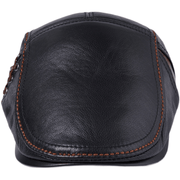 Men's cowhide leather beret hat, view 5 - MRSLM