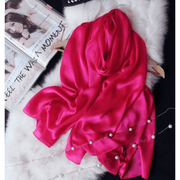 pure color satin scarf for travel and beach, view 7 - MRSLM