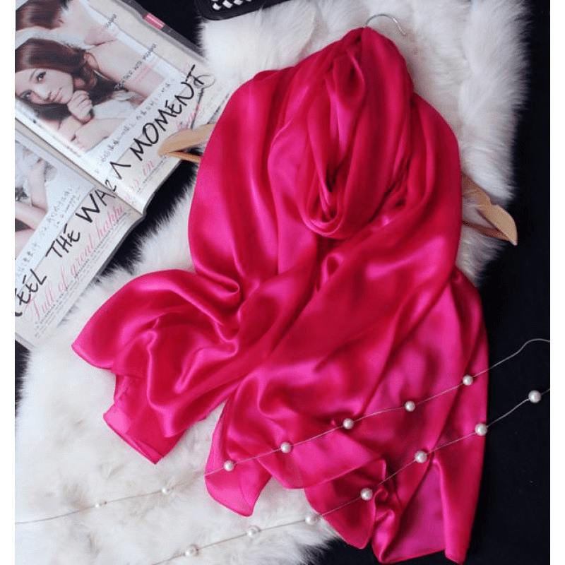 pure color satin scarf for travel and beach, view 7 - MRSLM