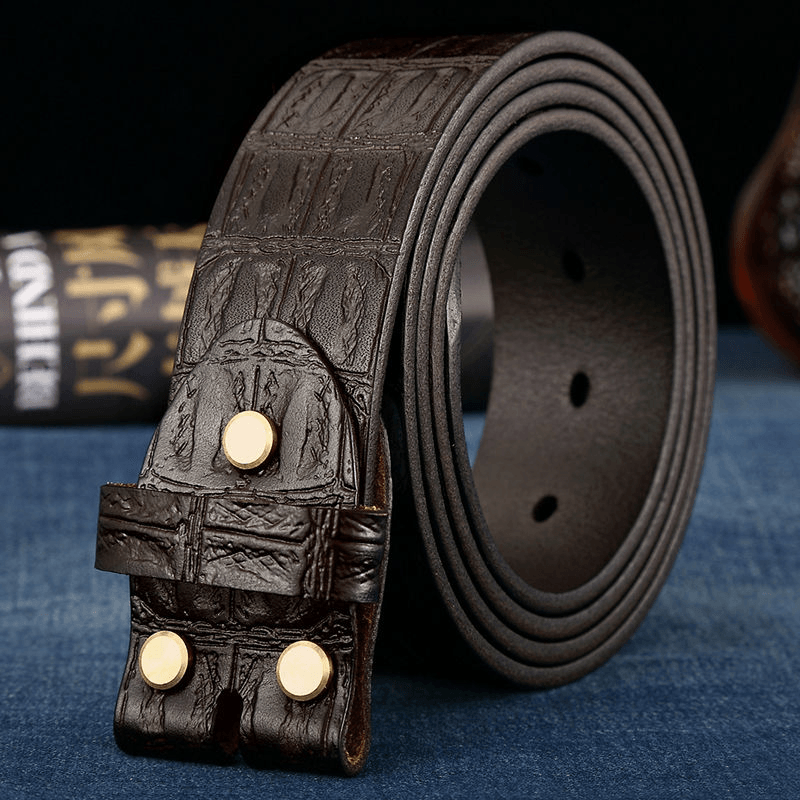 men's cowhide pin buckle belt - MRSLM