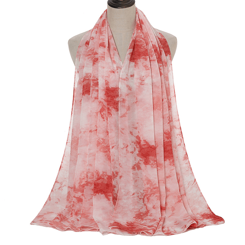 tie-dye printed chiffon scarf shawl - MRSLM