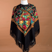 large square ethnic print scarf, view 13 - MRSLM