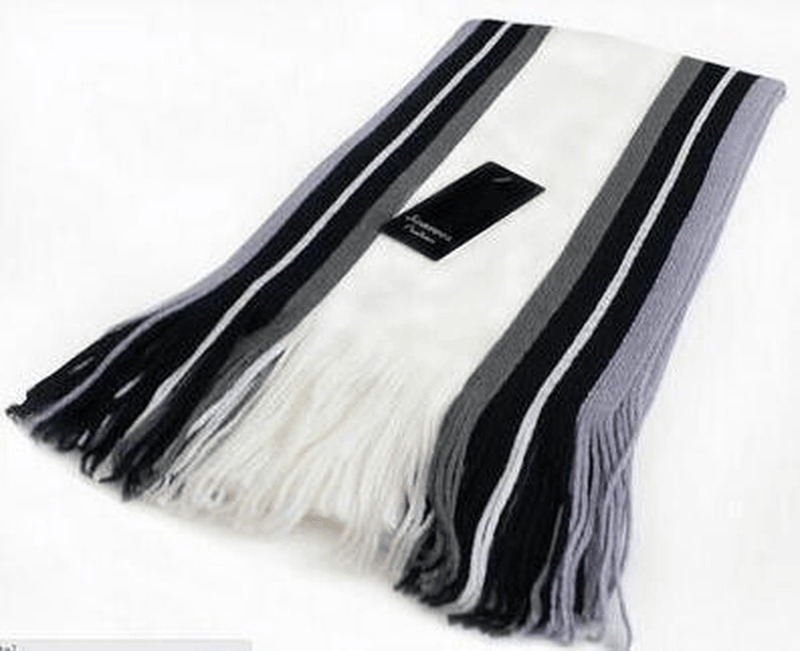 striped tassel scarf, view 2 - MRSLM