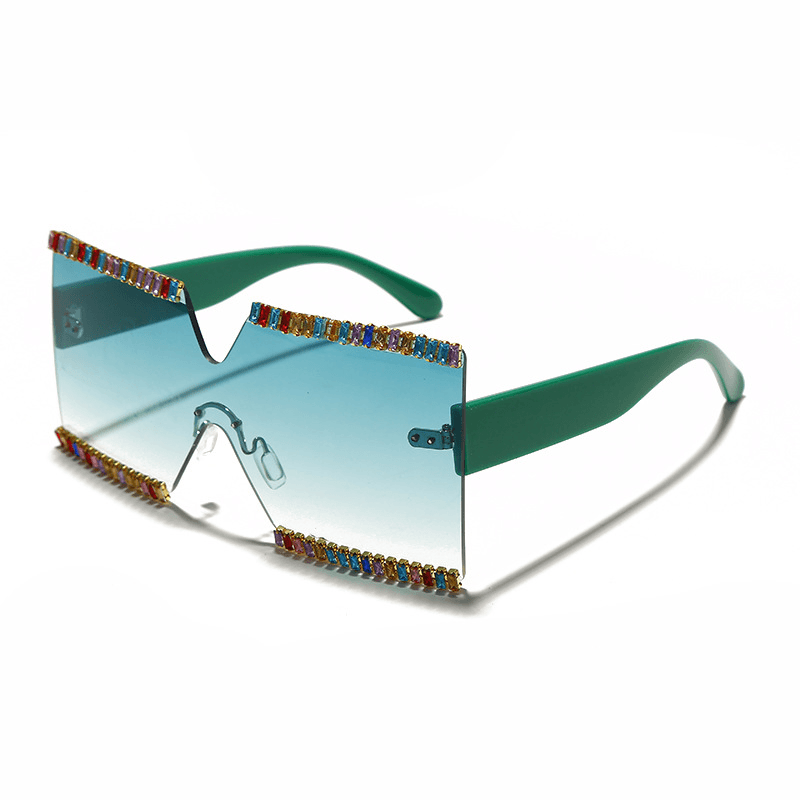 large frame rhinestone sunglasses, view 7 - MRSLM