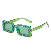 women's diamond-studded square glasses, view 3 - MRSLM