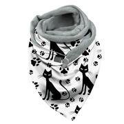thick plush triangle shawl, view 6 - MRSLM