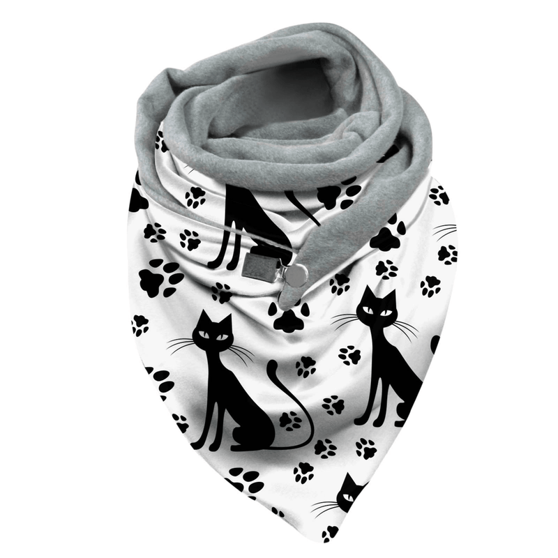 thick plush triangle shawl, view 6 - MRSLM