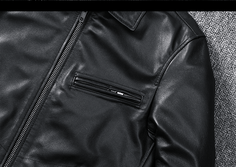 Men's Slim Leather Jacket, view 5 - MRSLM