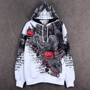 men's graffiti hooded sweatshirt, view 4 - MRSLM