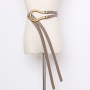 women's horseshoe buckle cowhide belt, view 7 - MRSLM