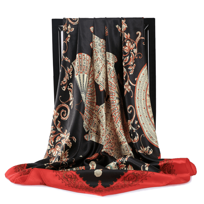retro silk satin square scarf, view 10 - MRSLM