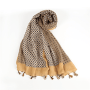 cotton linen flower scarf, view 3 - MRSLM