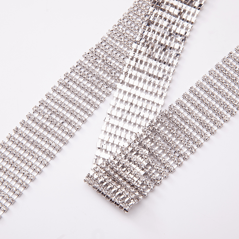 womens shiny alloy rhinestone belt, view 4 - MRSLM