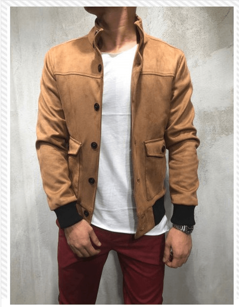 European and American New Slim Button Tool Pocket Men'S Jacket - MRSLM