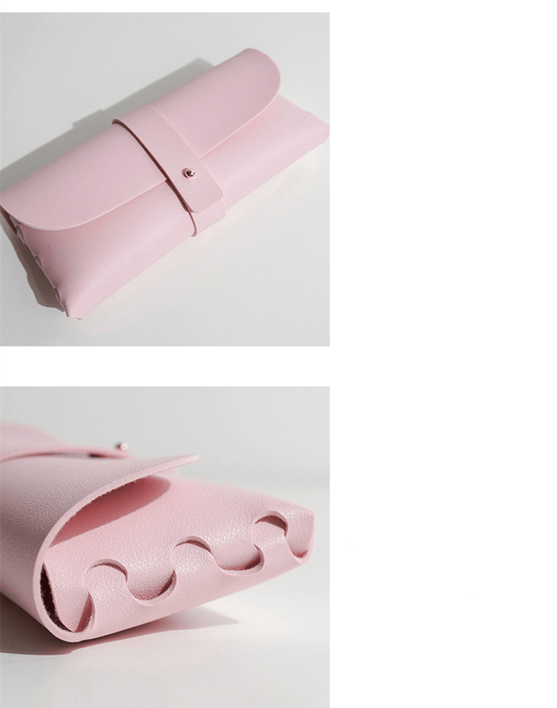Soft faux leather glasses case, view 3 - MRSLM