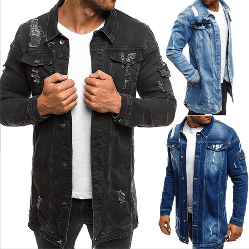 men's ripped denim jacket - MRSLM
