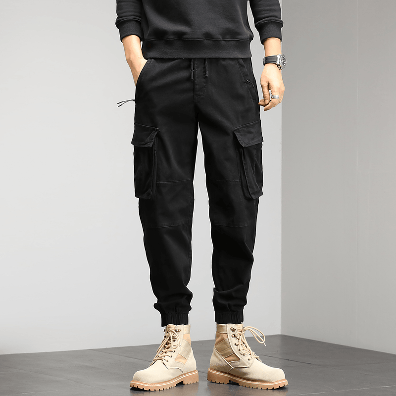 New Style Men'S Casual Pants Overalls with Multi-Pocket Binding Feet - MRSLM