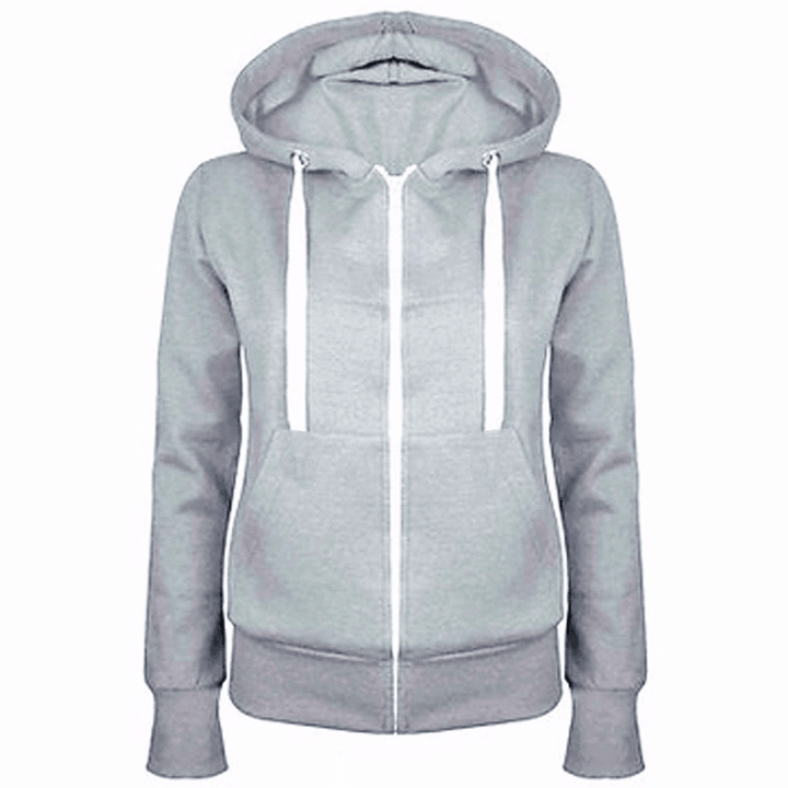 Men'S Fashion Solid Color Hooded Zip Jacket - MRSLM