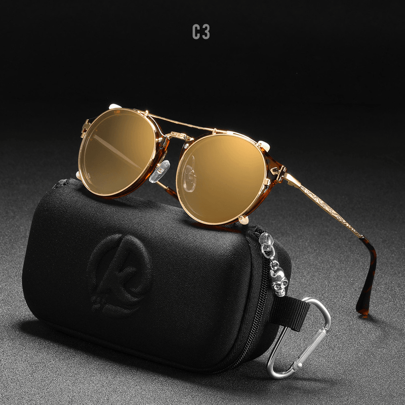 Women's round mirror sunglasses, view 3 - MRSLM