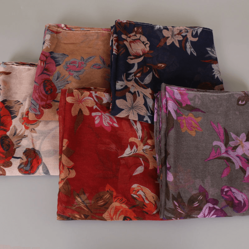 ladies printed Bali yarn scarf, view 9 - MRSLM
