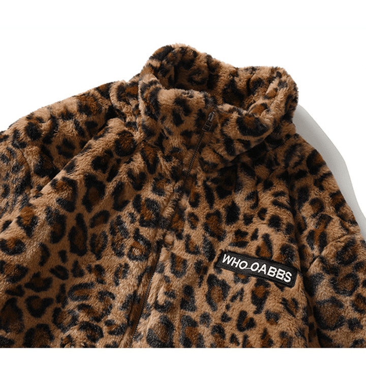 Leopard Print Long Sleeve Jacket Fashion Brand Loose Hip Hop Top - MRSLM