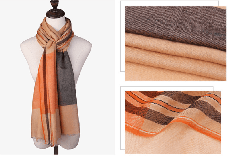 long checkered fringe scarf, view 5 - MRSLM