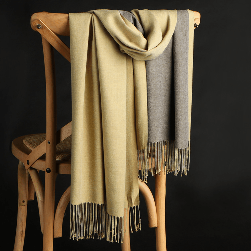 women's double-sided tassel scarf, view 10 - MRSLM