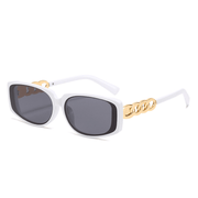 women's chain detail square sunglasses, view 7 - MRSLM