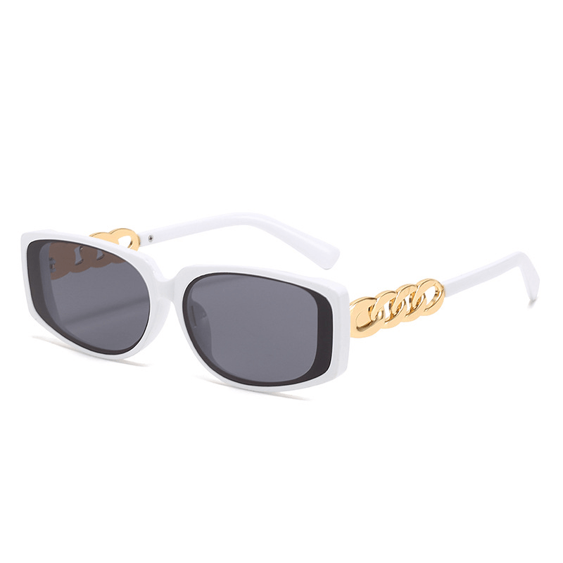 women's chain detail square sunglasses, view 7 - MRSLM