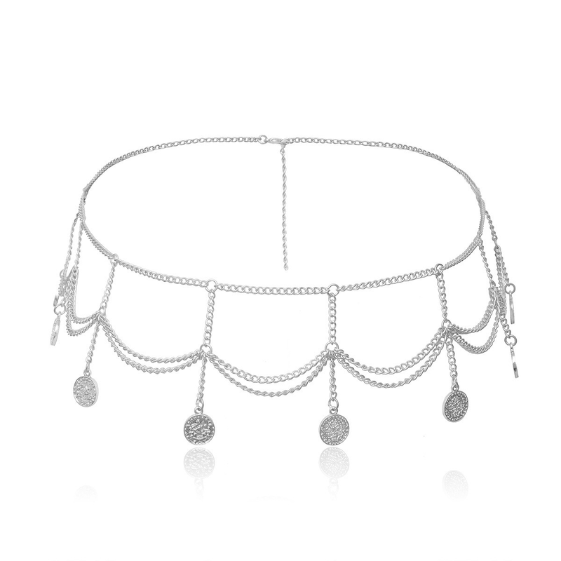 Multi-layer coin tassel waist chain, view 5 - MRSLM