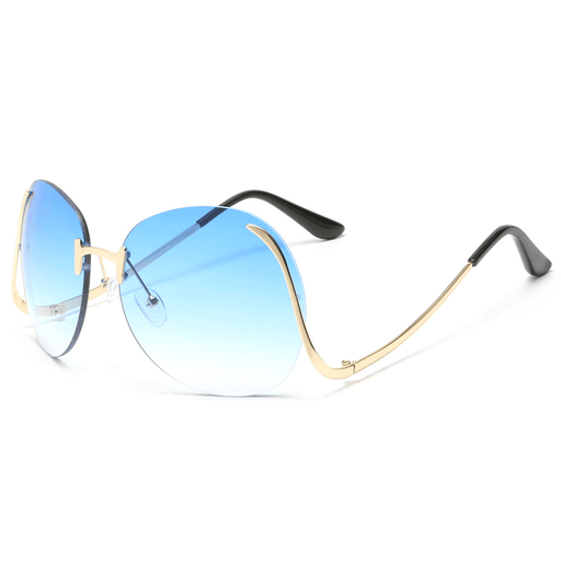 rimless round big frame sunglasses - MRSLM