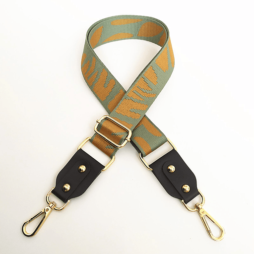 adjustable jacquard bag strap with leather, view 15 - MRSLM