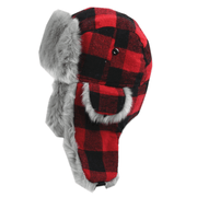plaid winter ear flap hat, view 3 - MRSLM