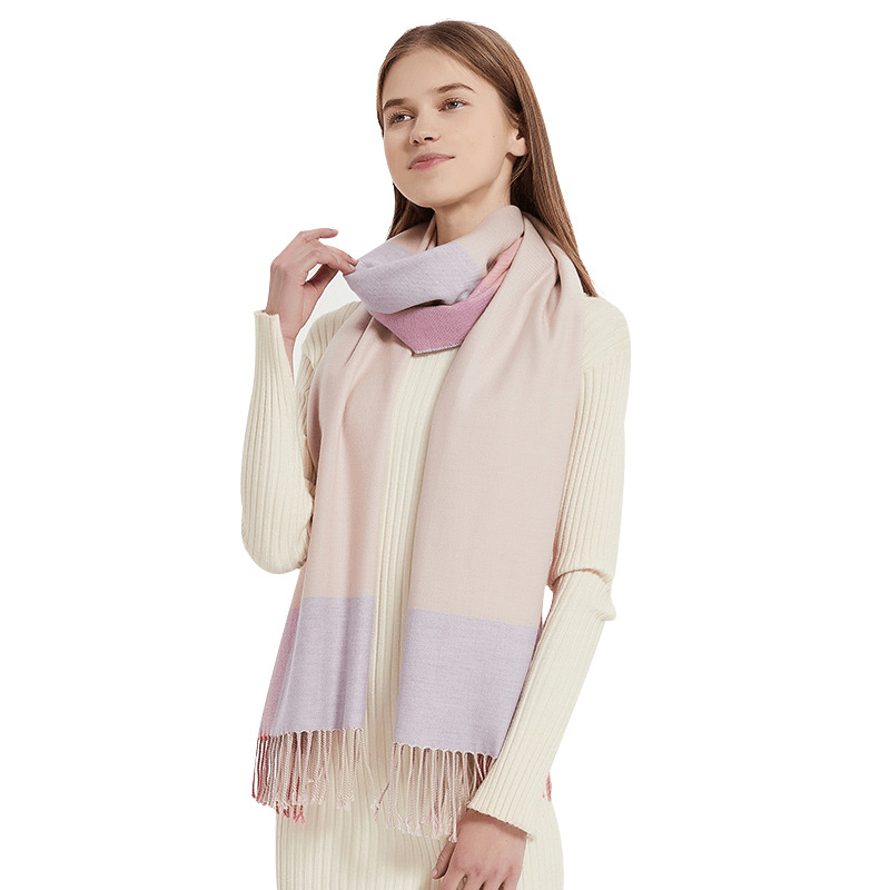 women's dual-use plaid scarf, view 3 - MRSLM