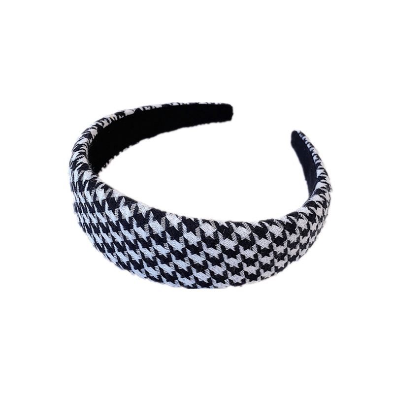 houndstooth wide edge headband, view 2 - MRSLM